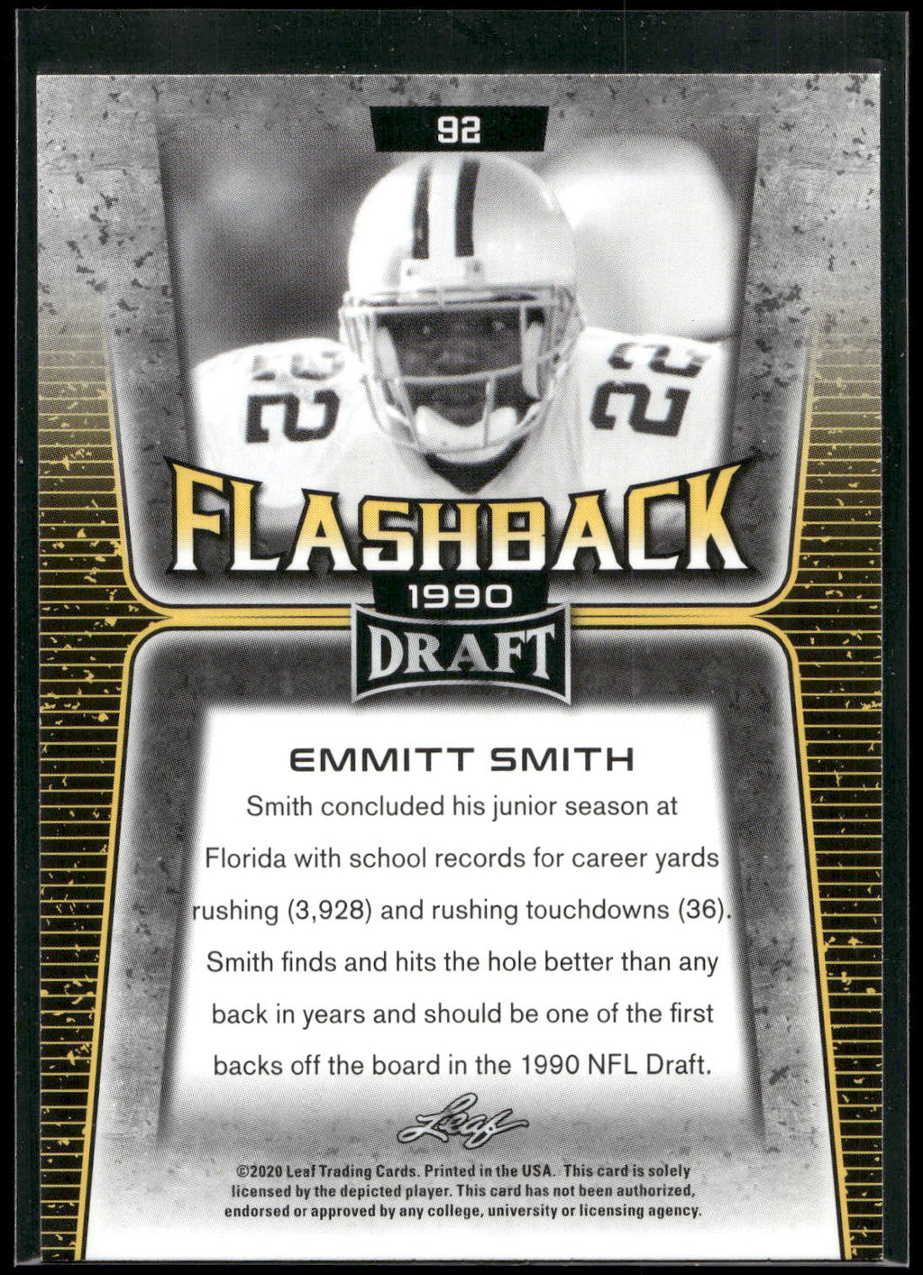 2020 Leaf Draft #92 Emmitt Smith
