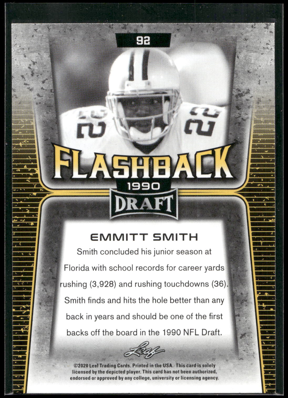 2020 Leaf Draft #92 Emmitt Smith