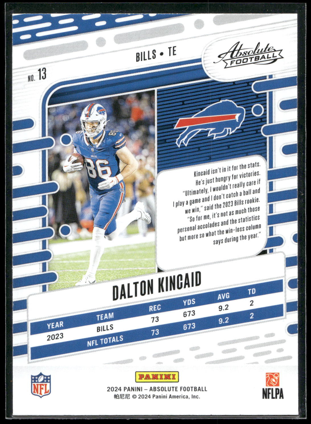 2024 Panini Absolute #13 Dalton Kincaid Retail