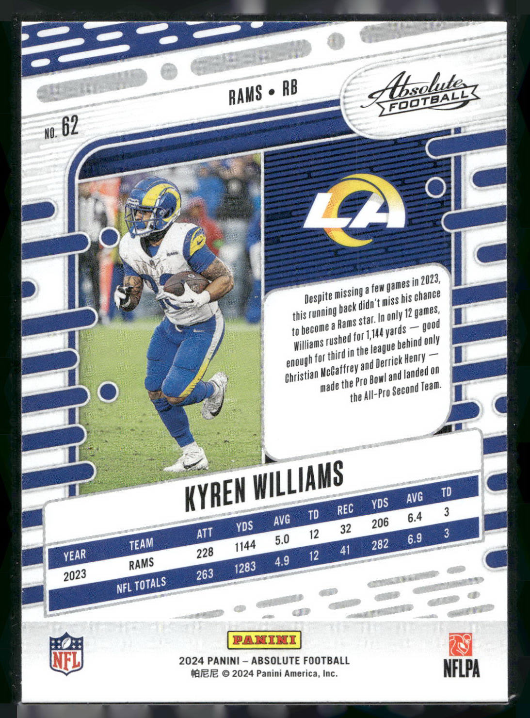 2024 Panini Absolute #62 Kyren Williams Retail
