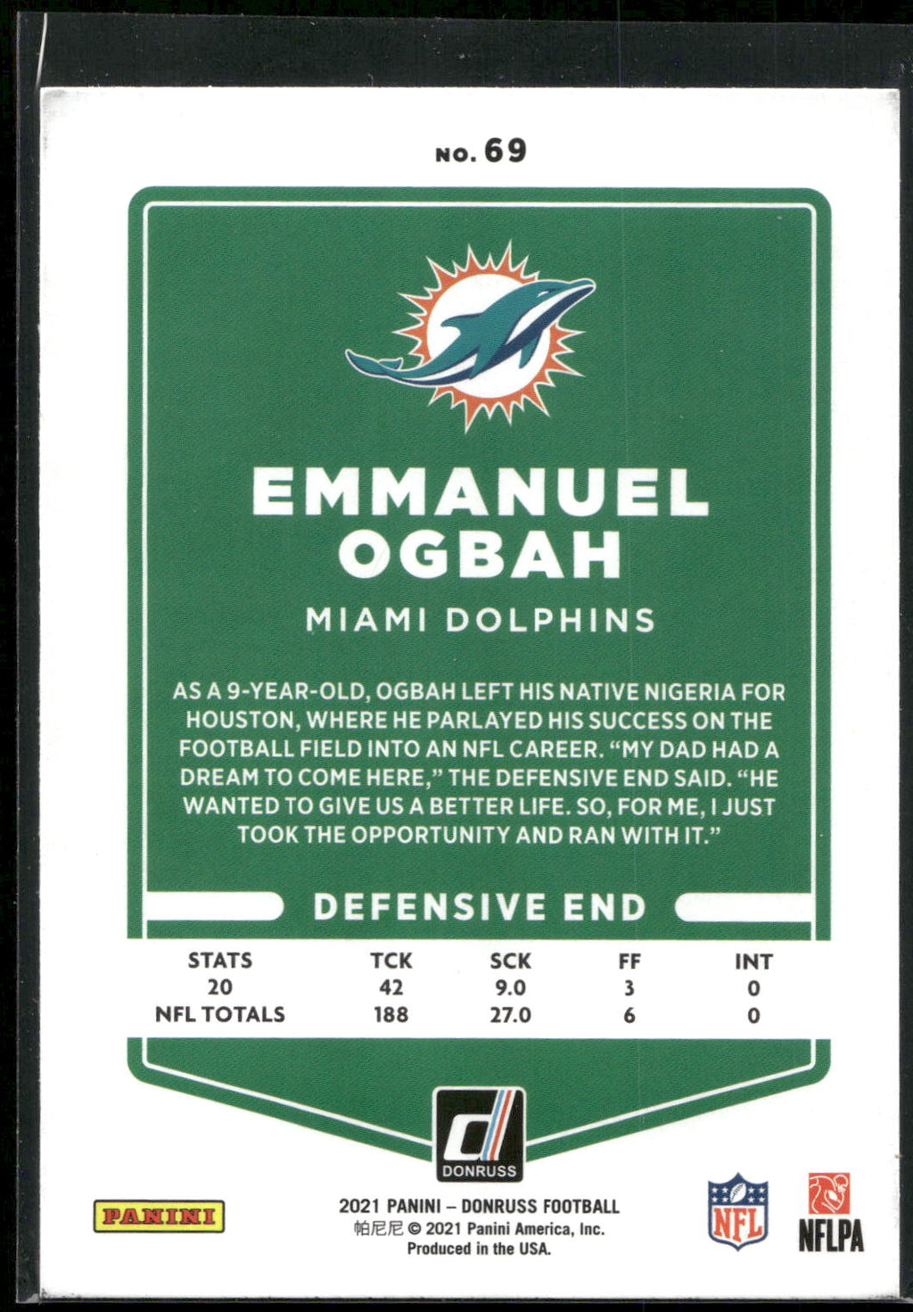 2021 Donruss #69 Emmanuel Ogbah