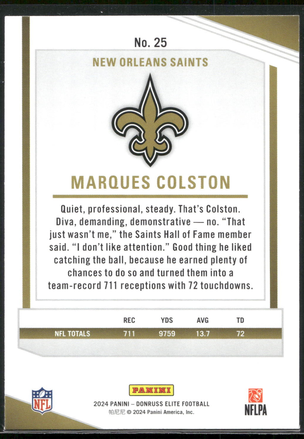 2024 Donruss Elite #25 Marques Colston