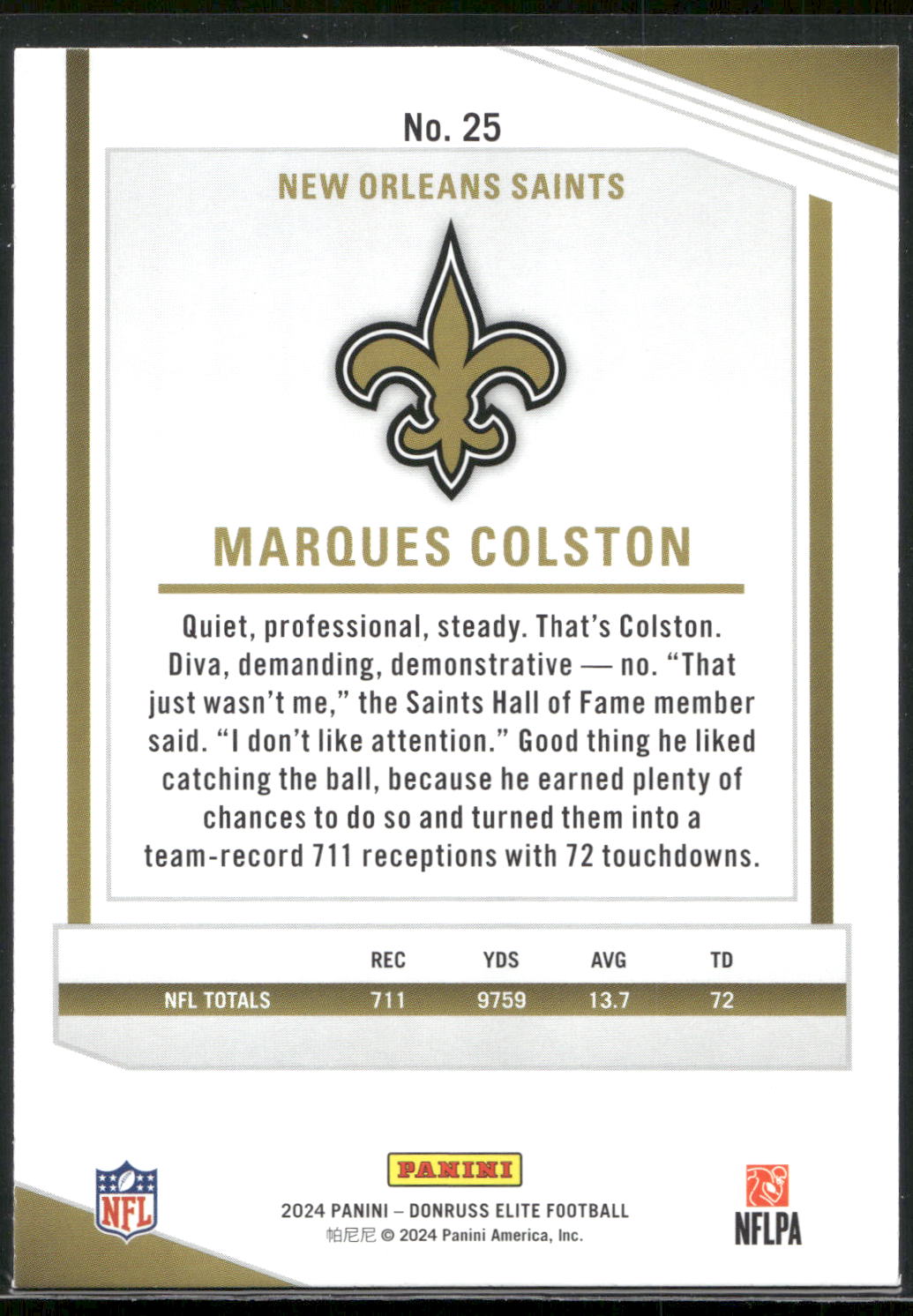 2024 Donruss Elite #25 Marques Colston