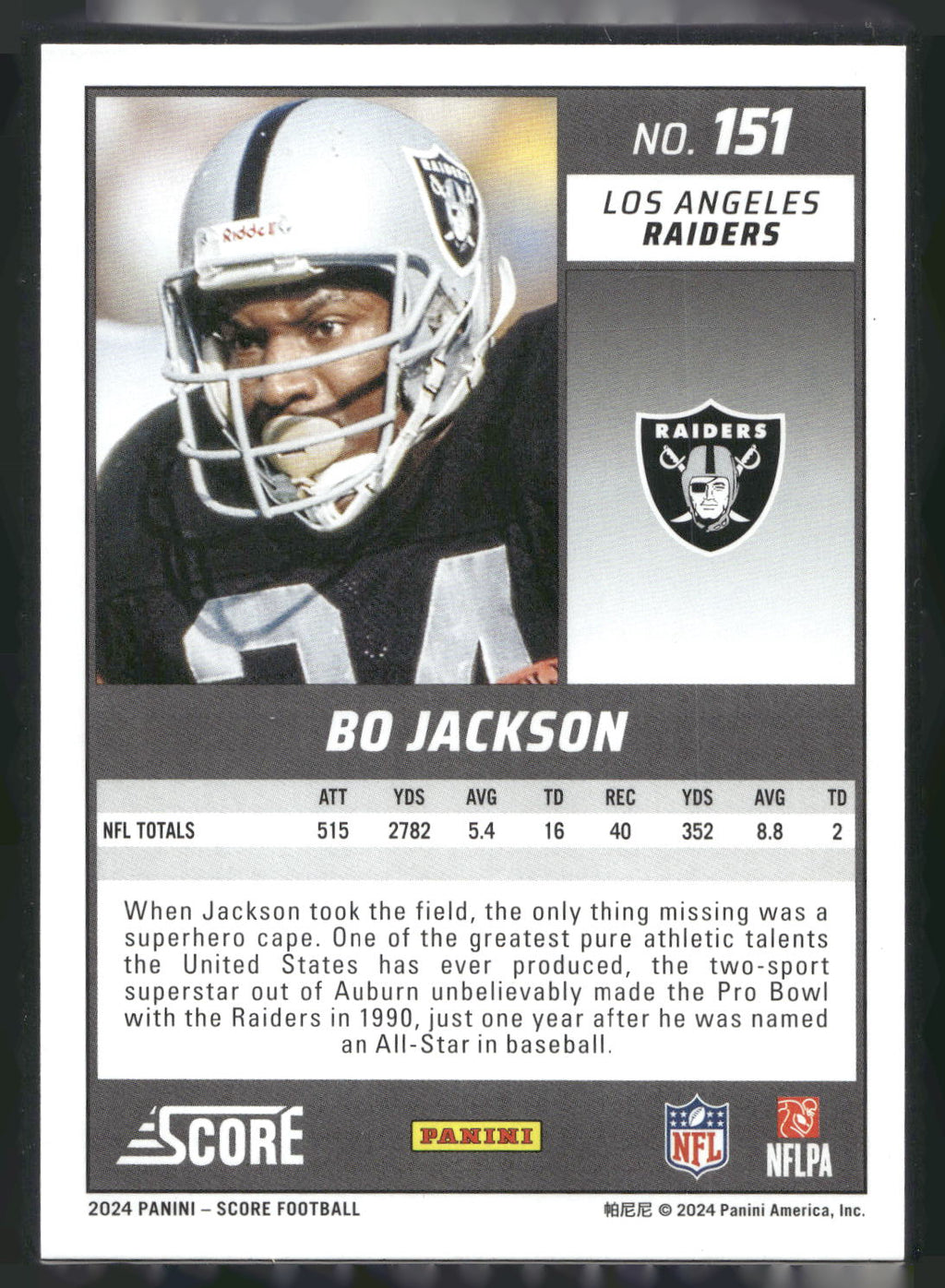 2024 Score #151 Bo Jackson