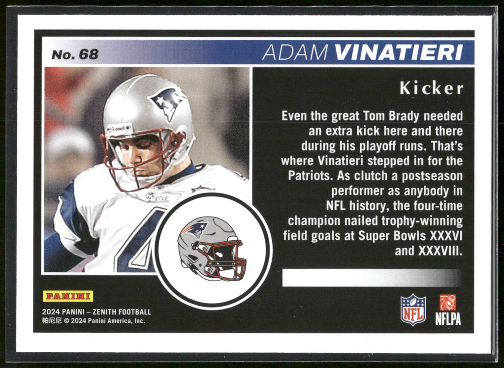 2024 Panini Zenith #68 Adam Vinatieri Retail