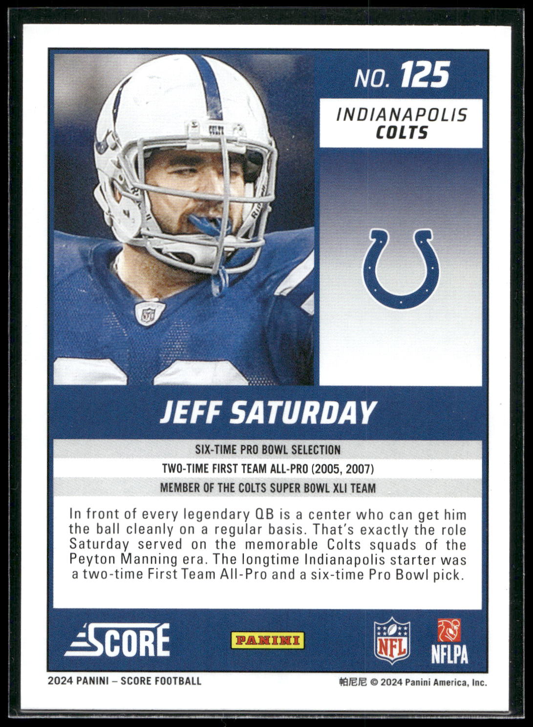 2024 Score #125 Jeff Saturday