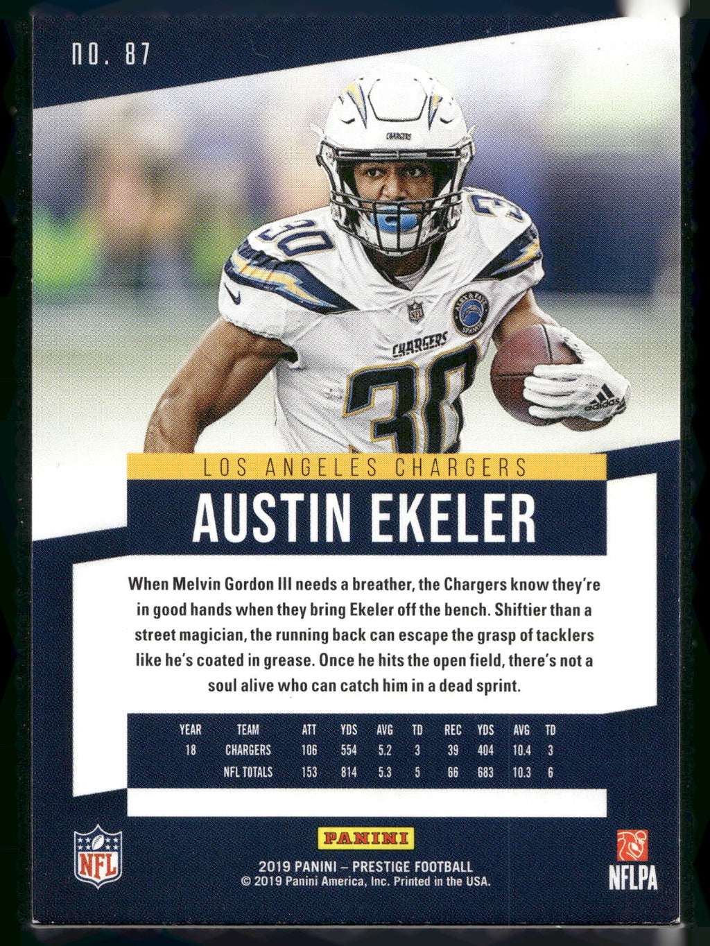 2019 Panini Prestige #87 Austin Ekeler