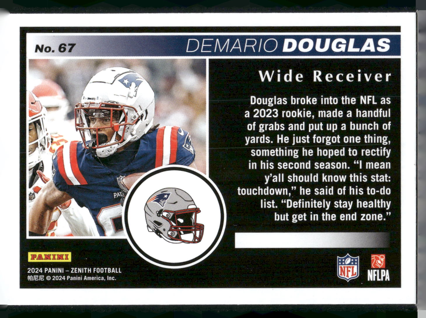 2024 Panini Zenith #67 Demario Douglas Retail