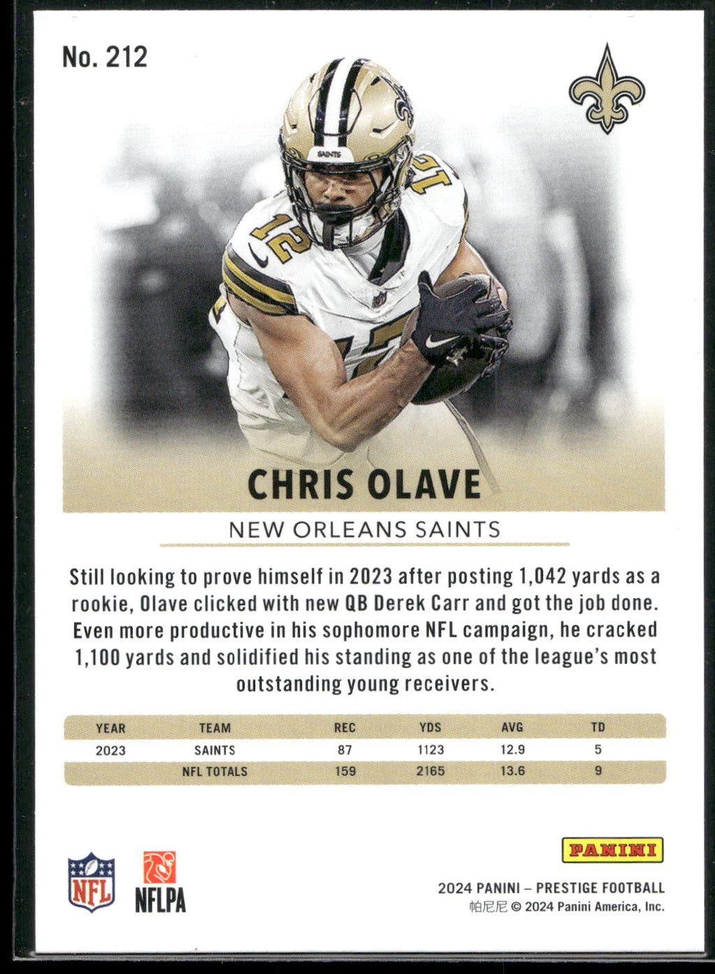 2024 Panini Prestige #212 Chris Olave