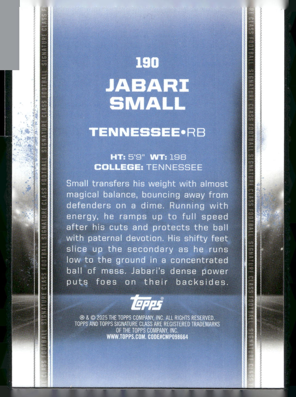 2024 Topps Signature Class #190 Jabari Small