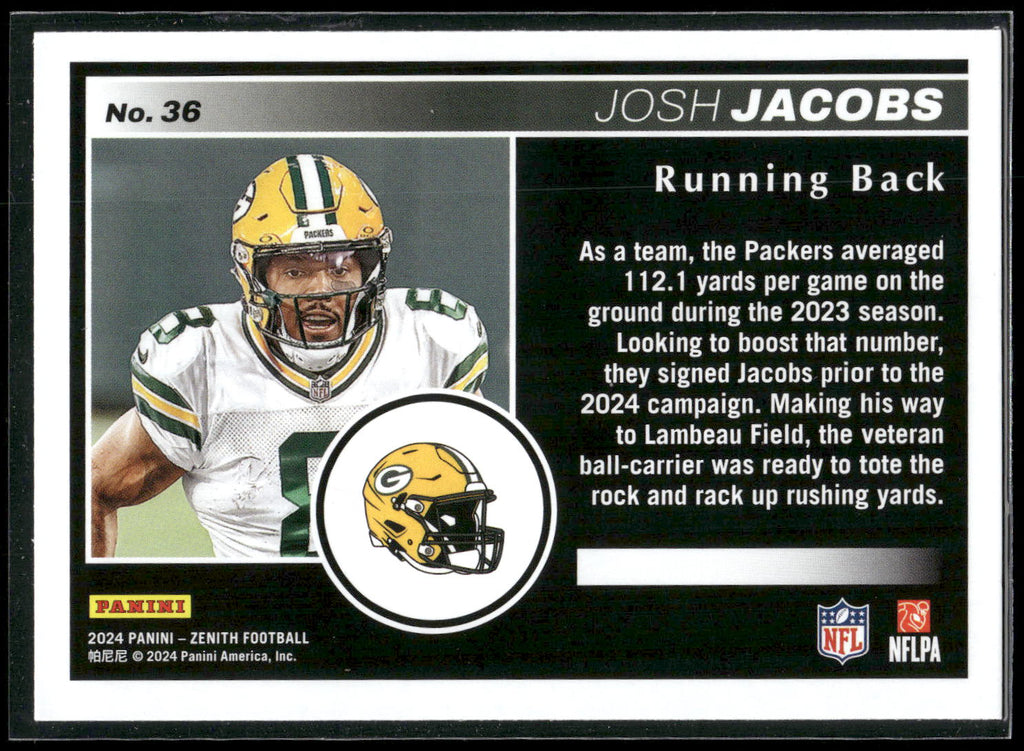 2024 Panini Zenith #36 Josh Jacobs Retail