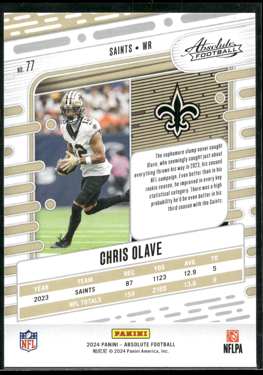 2024 Panini Absolute #77 Chris Olave Yellow