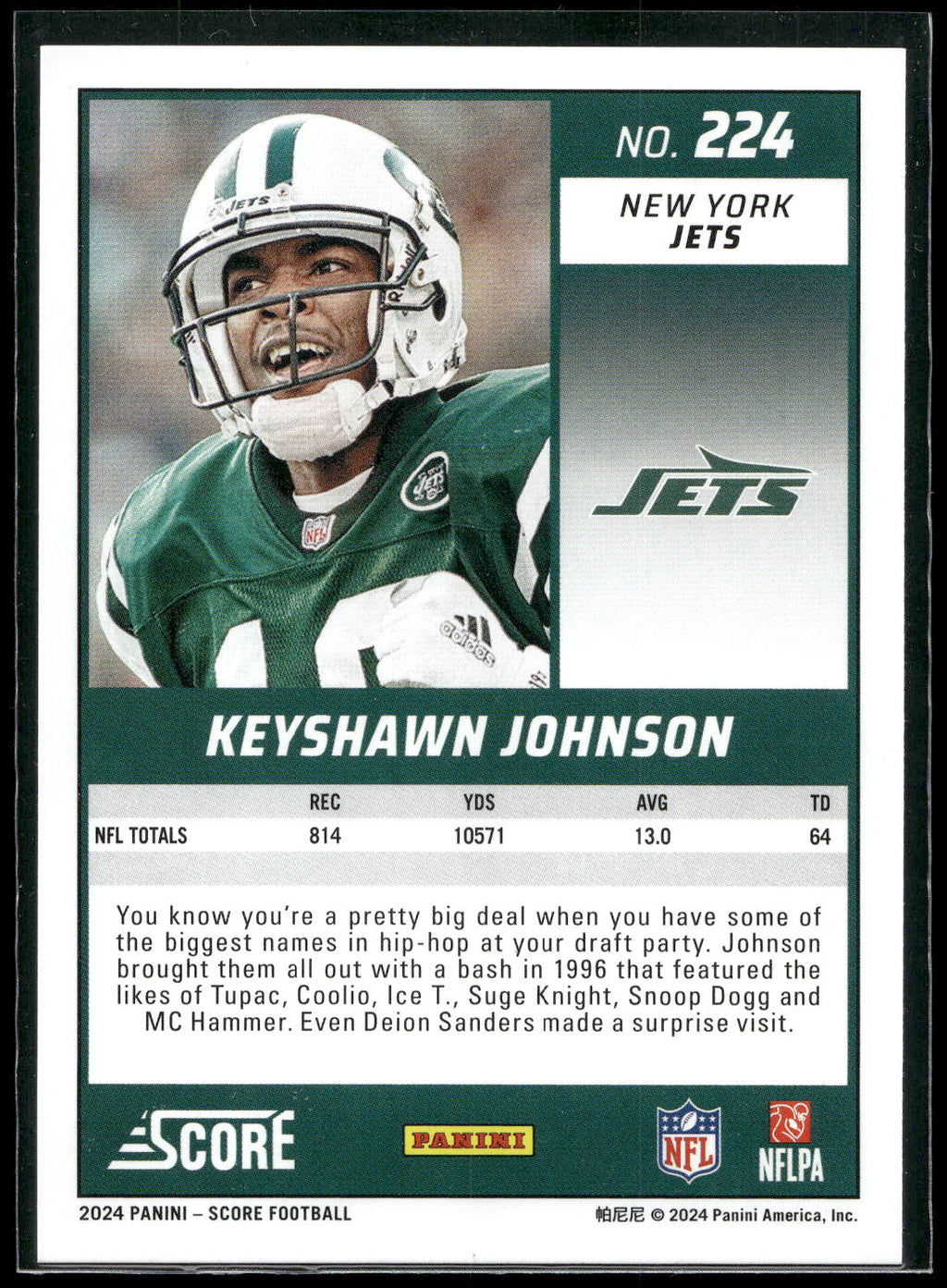 2024 Score #224 Keyshawn Johnson Green