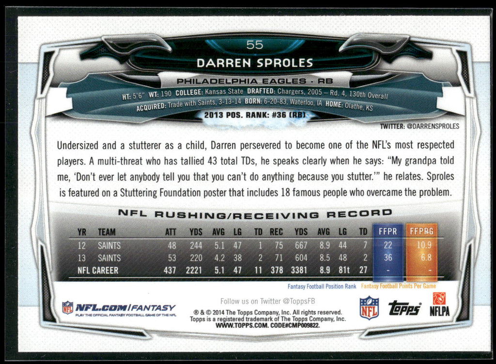 2014 Topps #55 Darren Sproles