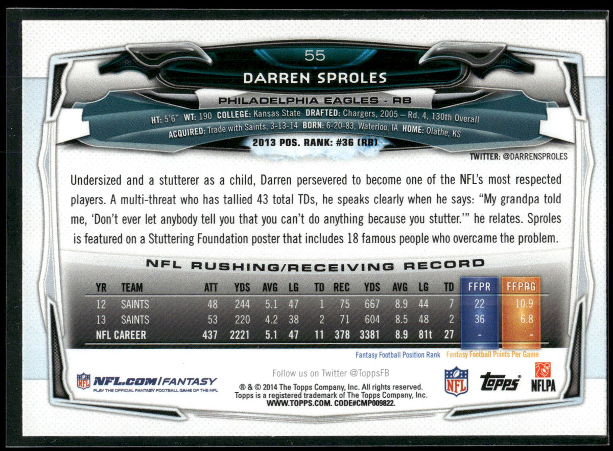 2014 Topps #55 Darren Sproles