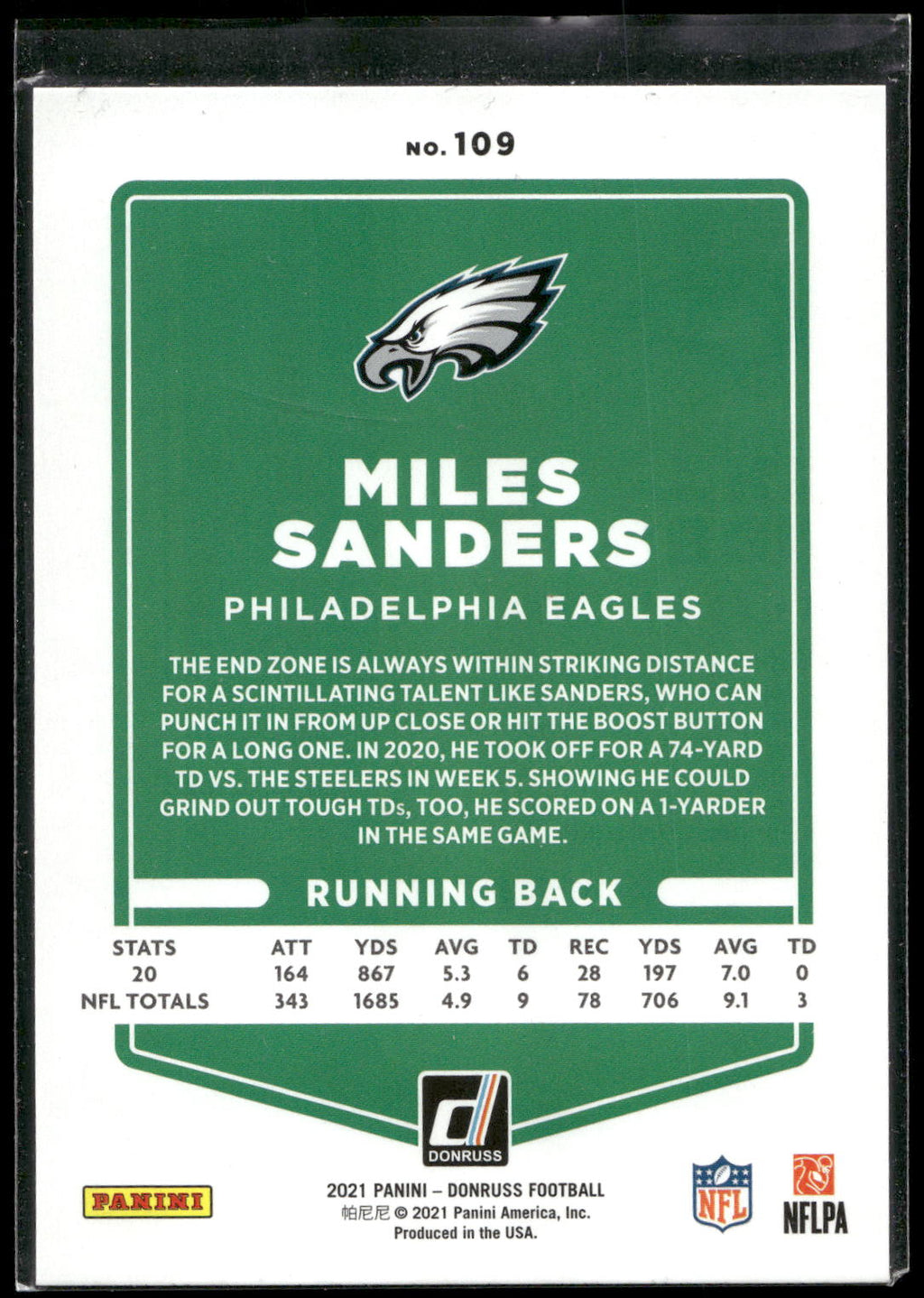 2021 Donruss #109 Miles Sanders