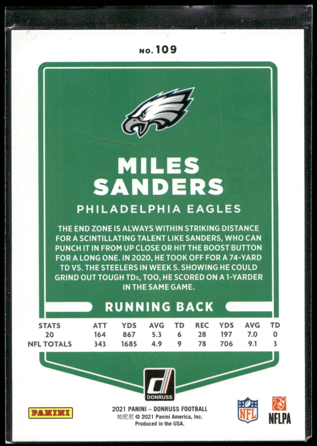 2021 Donruss #109 Miles Sanders