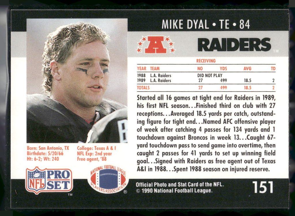 1990 Pro Set #151 Mike Dyal