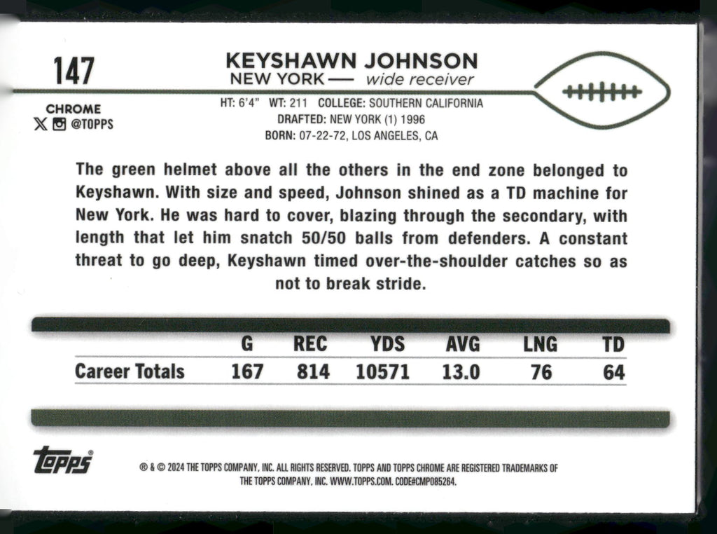 2024 Topps Chrome #147 Keyshawn Johnson