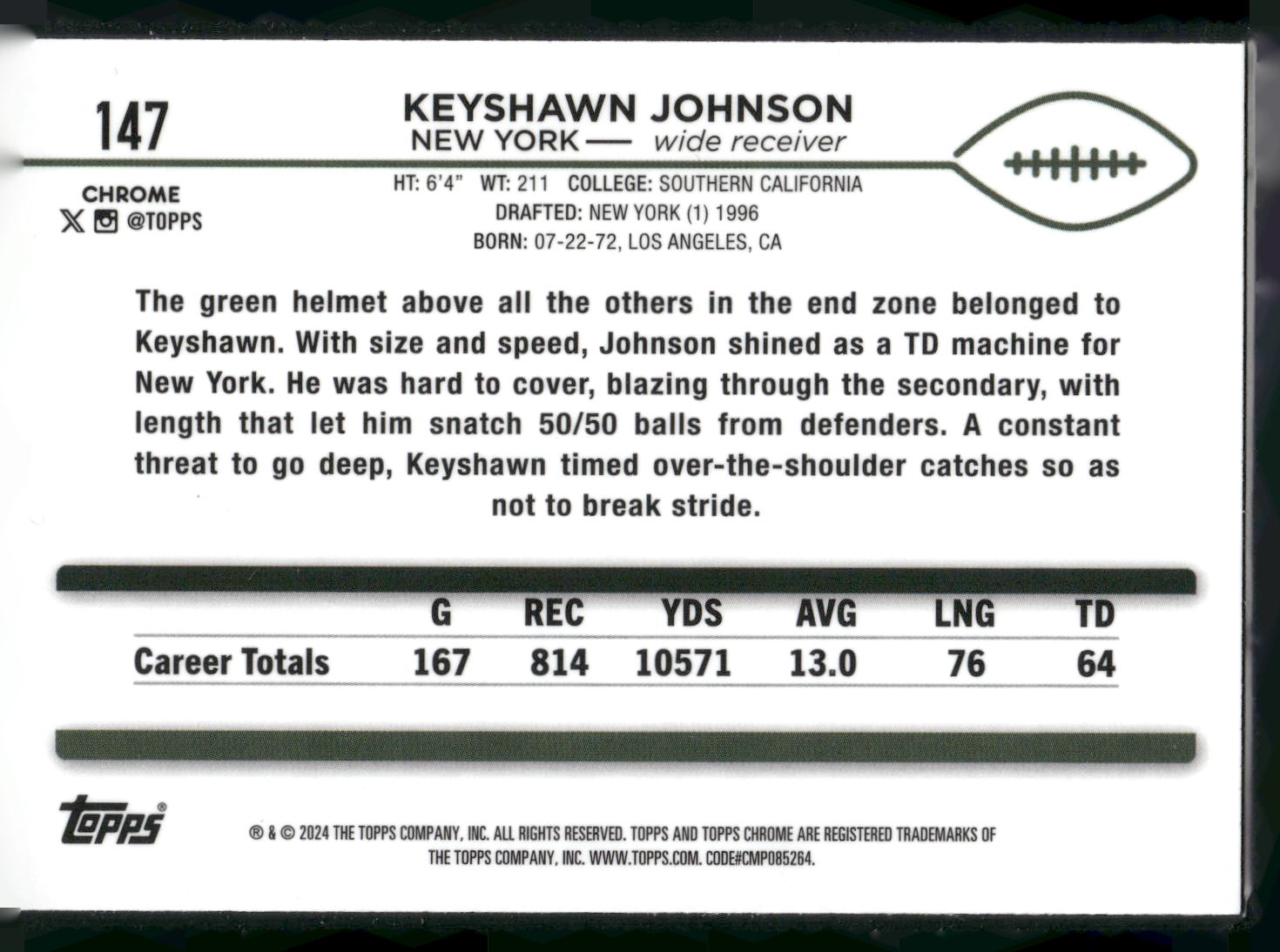 2024 Topps Chrome #147 Keyshawn Johnson
