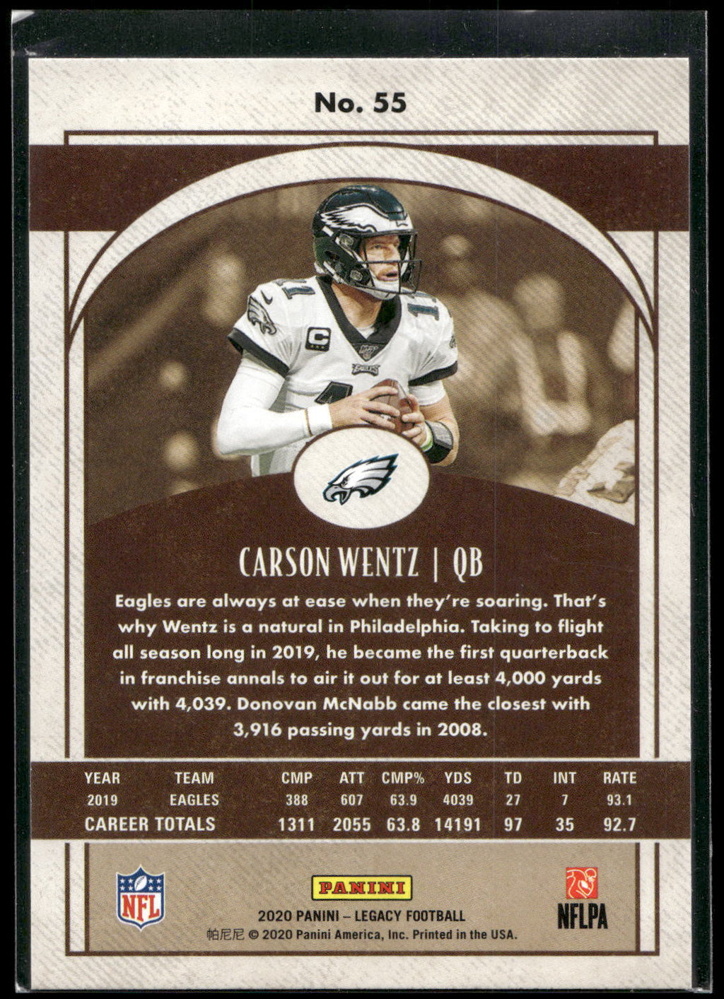 2020 Panini Legacy #55 Carson Wentz