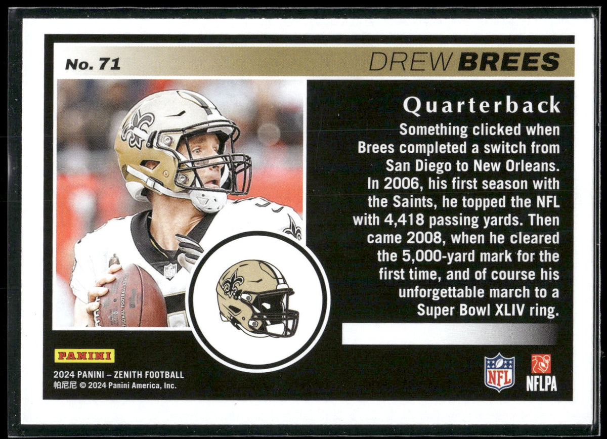 2024 Panini Zenith #71 Drew Brees Retail