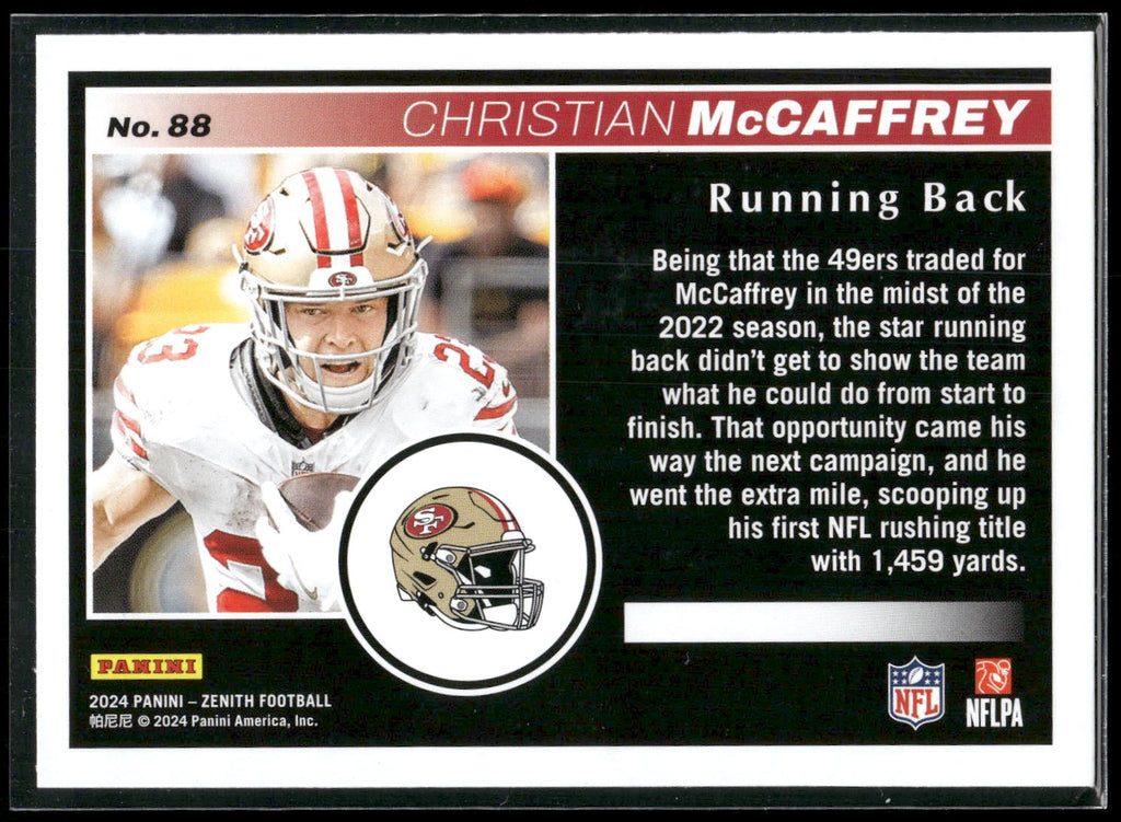 2024 Panini Zenith #88 Christian McCaffrey Retail