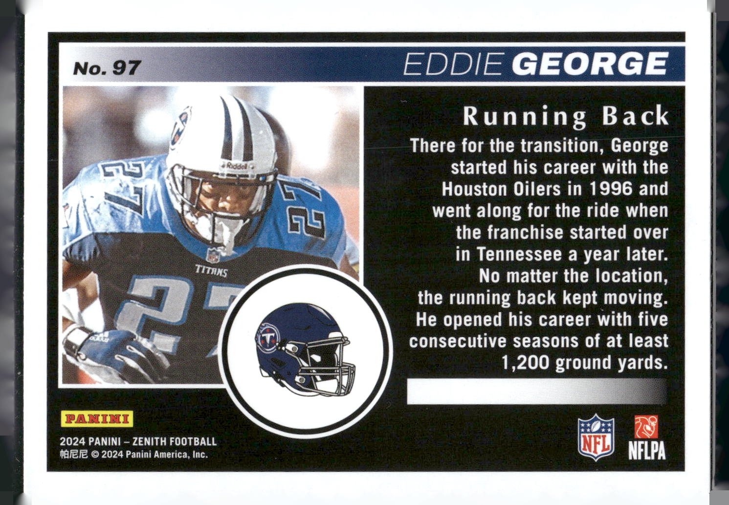 2024 Panini Zenith #97 Eddie George Retail