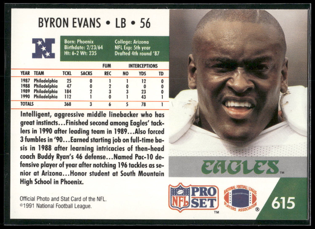 1991 Pro Set #615 Byron Evans