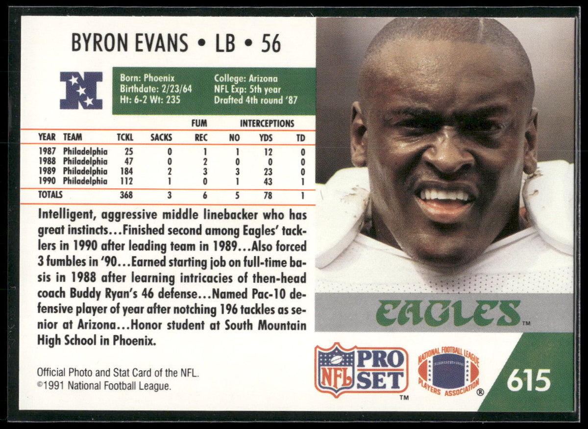 1991 Pro Set #615 Byron Evans