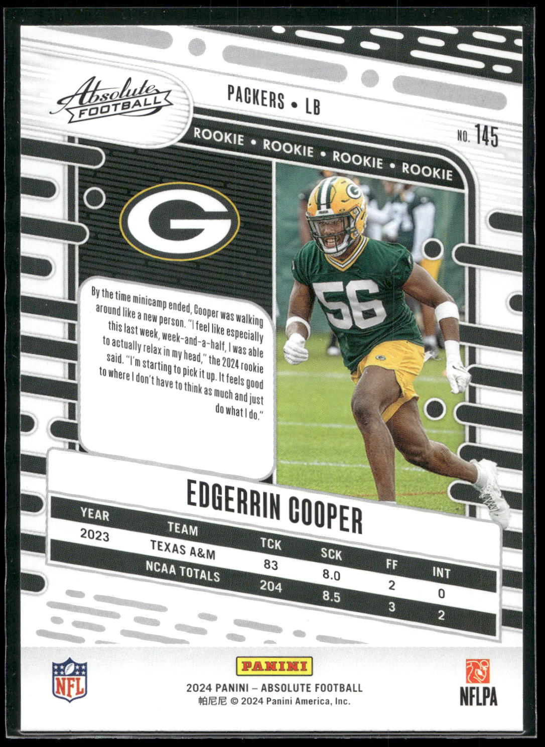 2024 Panini Absolute #145 Edgerrin Cooper Retail