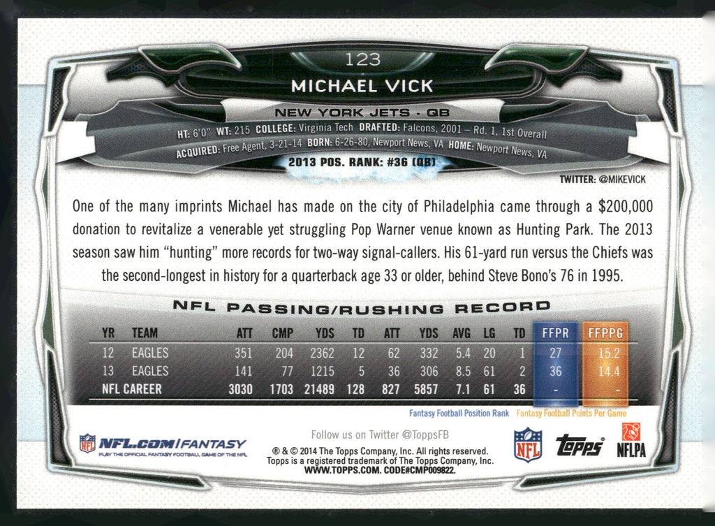 2014 Topps #123 Michael Vick
