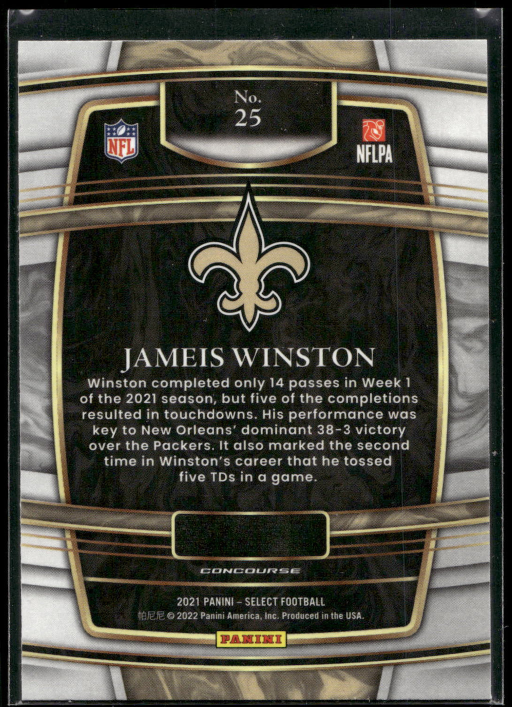 2021 Panini Select #25 Jameis Winston