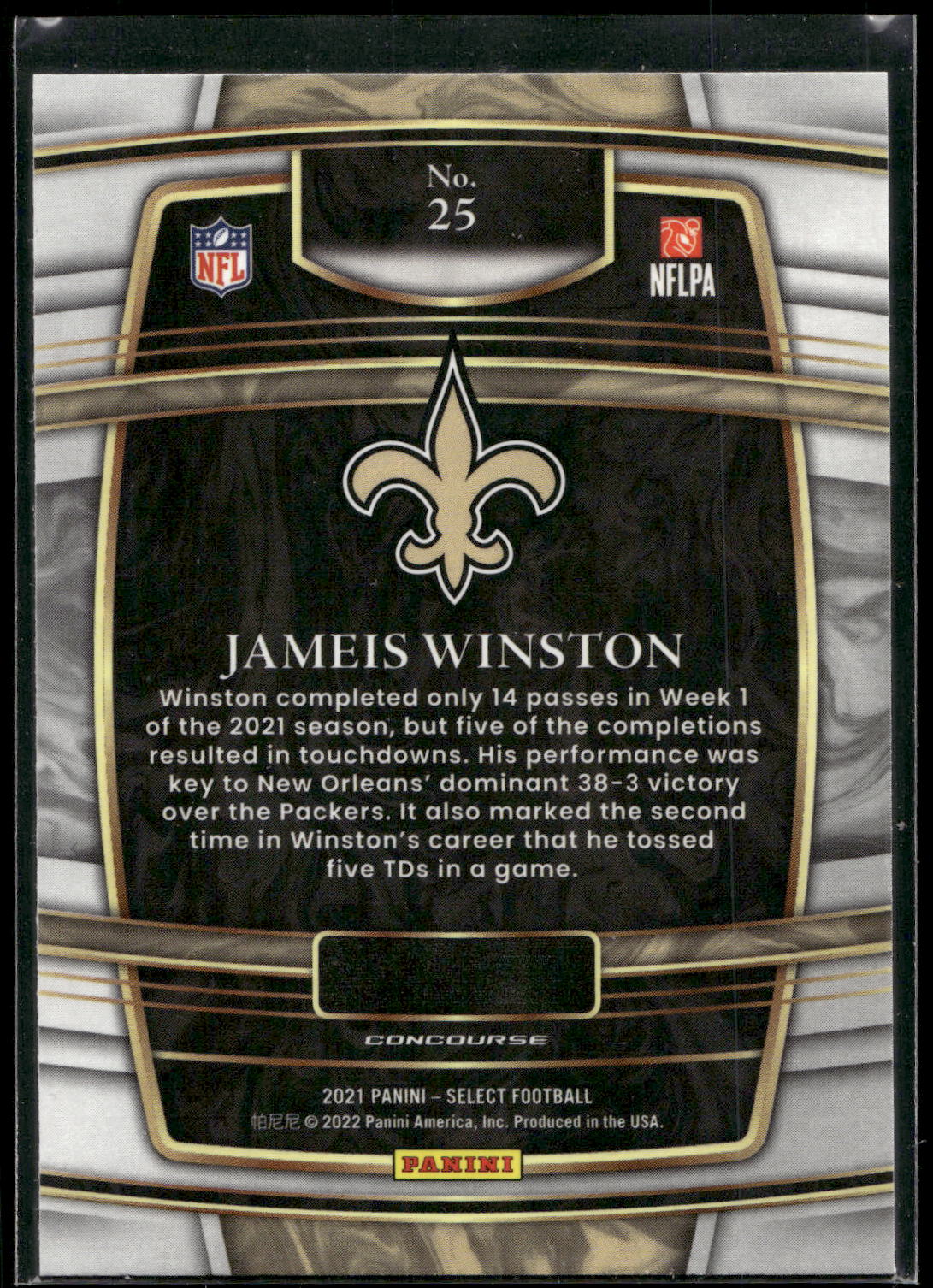 2021 Panini Select #25 Jameis Winston