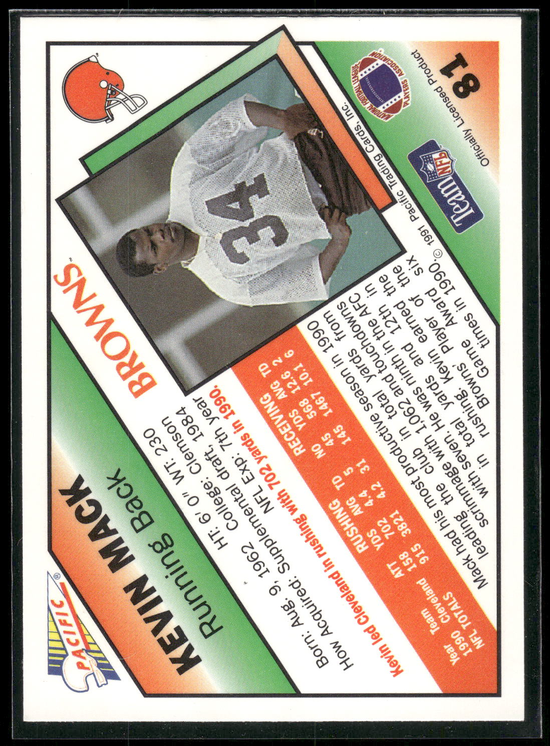 1991 Pacific #81 Kevin Mack