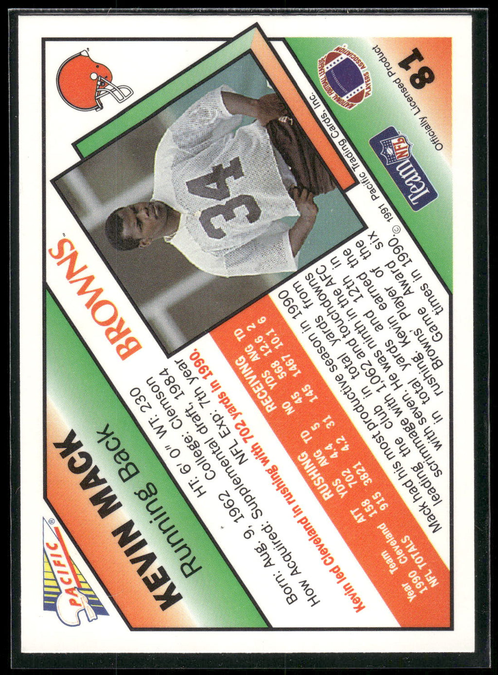 1991 Pacific #81 Kevin Mack