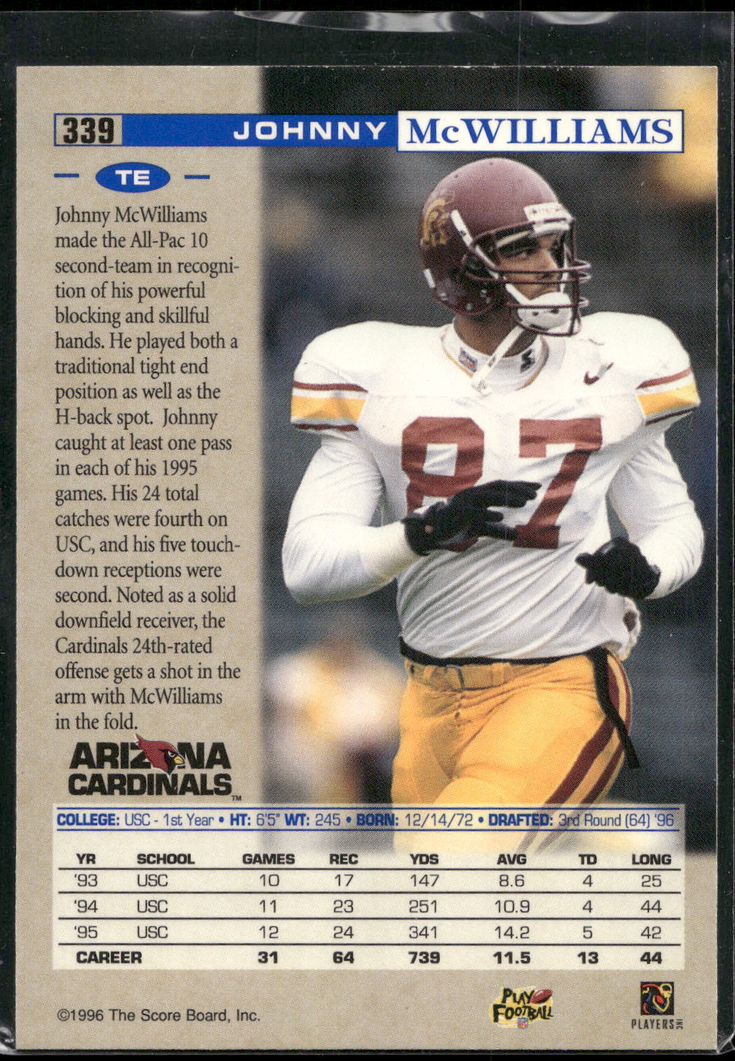 1996 Pro Line #339 Johnny McWilliams