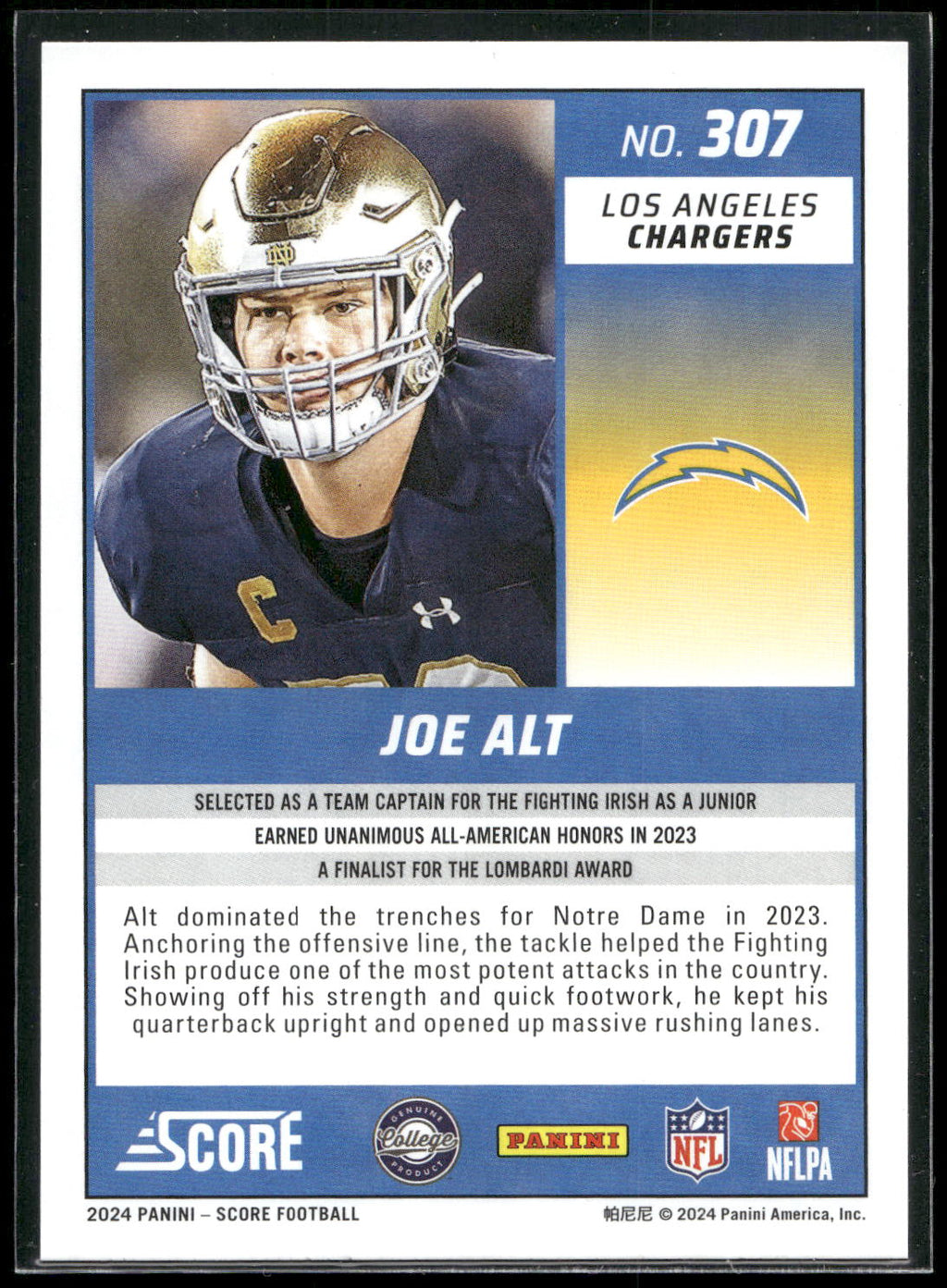 2024 Score #307 Joe Alt