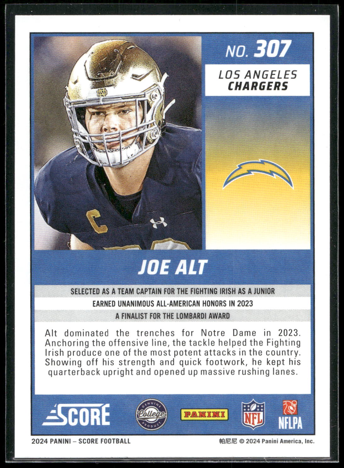 2024 Score #307 Joe Alt