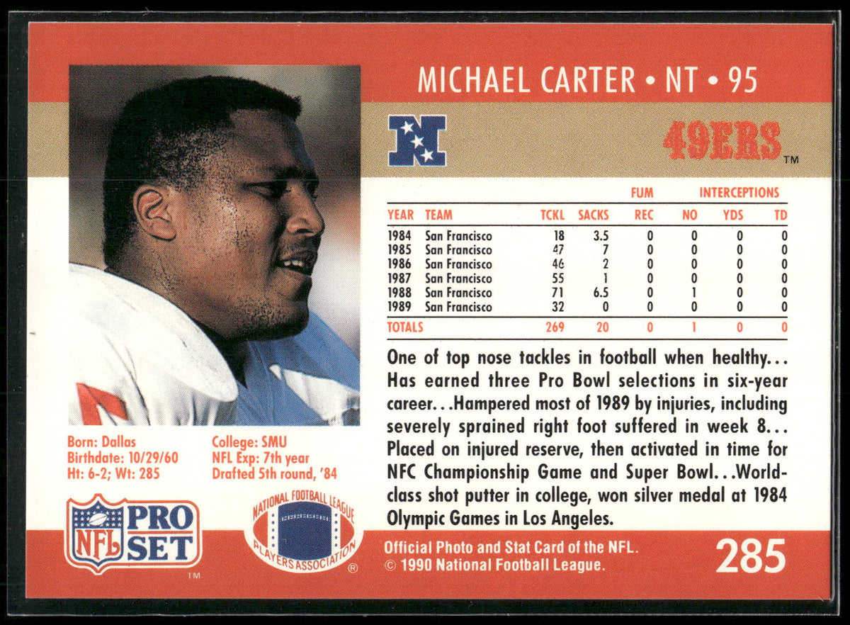 1990 Pro Set #285 Michael Carter