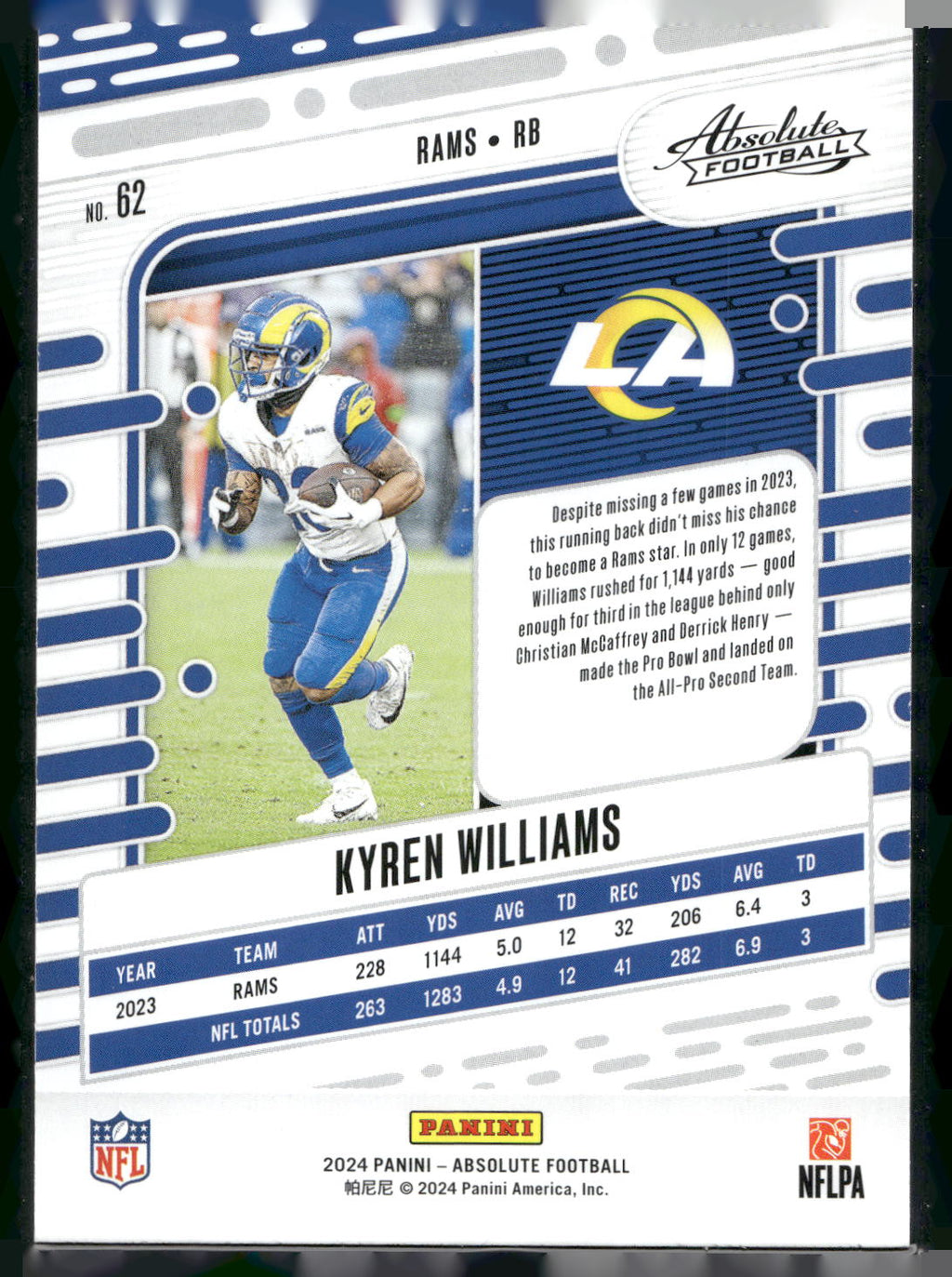 2024 Panini Absolute #62 Kyren Williams Retail
