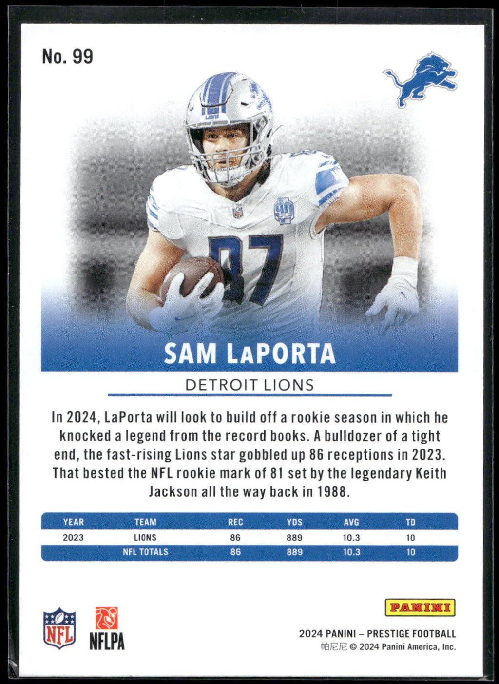 2024 Panini Prestige #99 Sam LaPorta