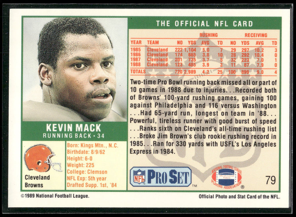1989 Pro Set #79 Kevin Mack