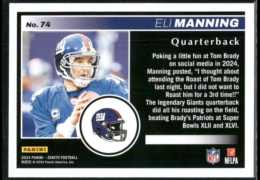 2024 Panini Zenith #74 Eli Manning Retail