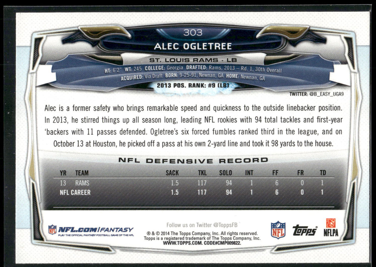 2014 Topps #303 Alec Ogletree