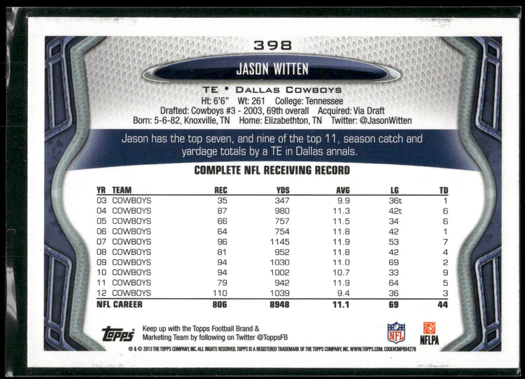 2013 Topps #398 Jason Witten