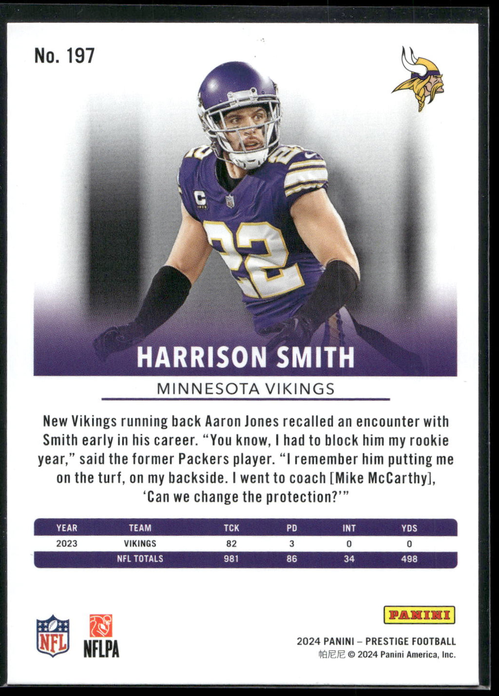 2024 Panini Prestige #197 Harrison Smith