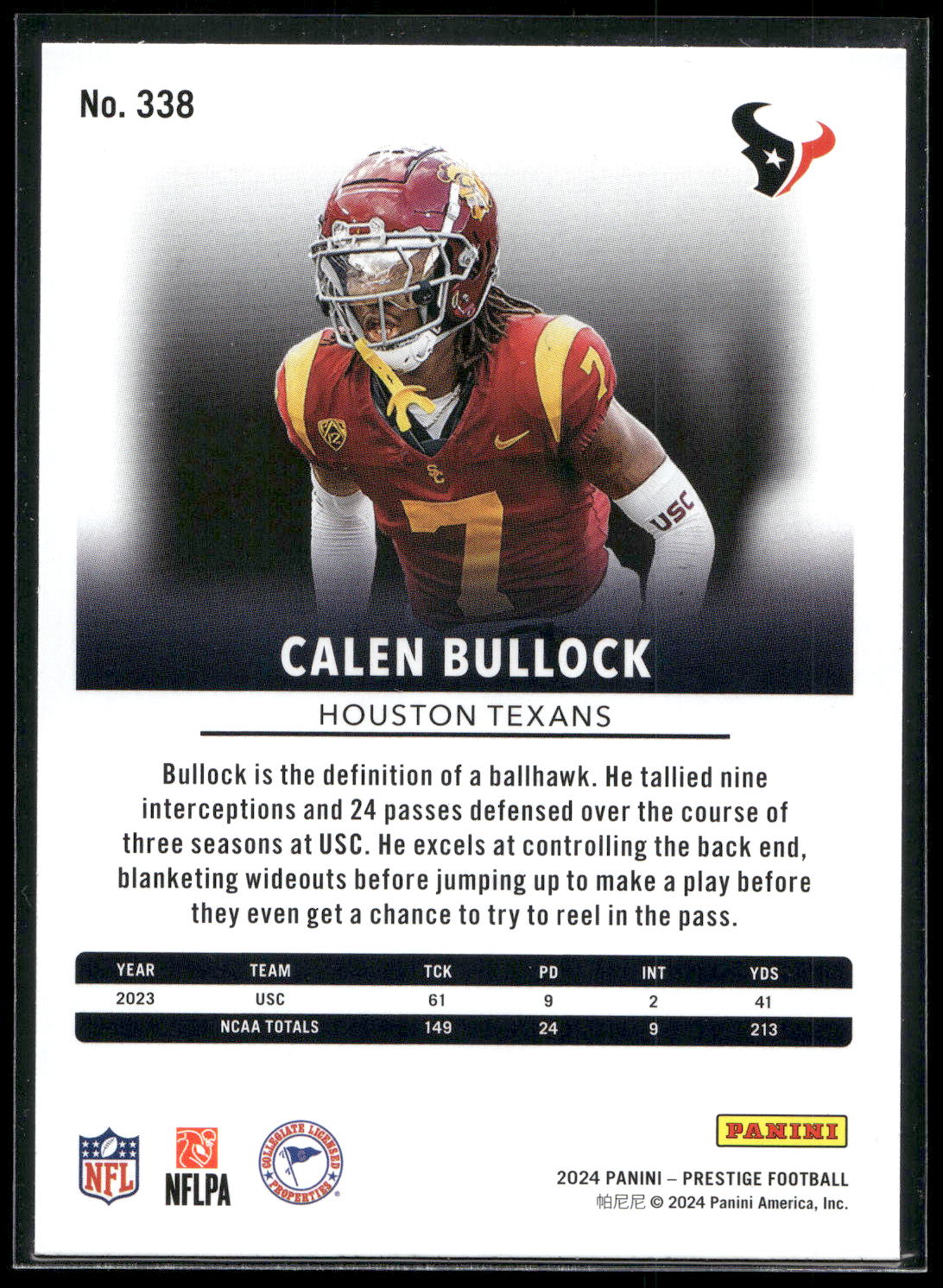 2024 Panini Prestige #338 Calen Bullock