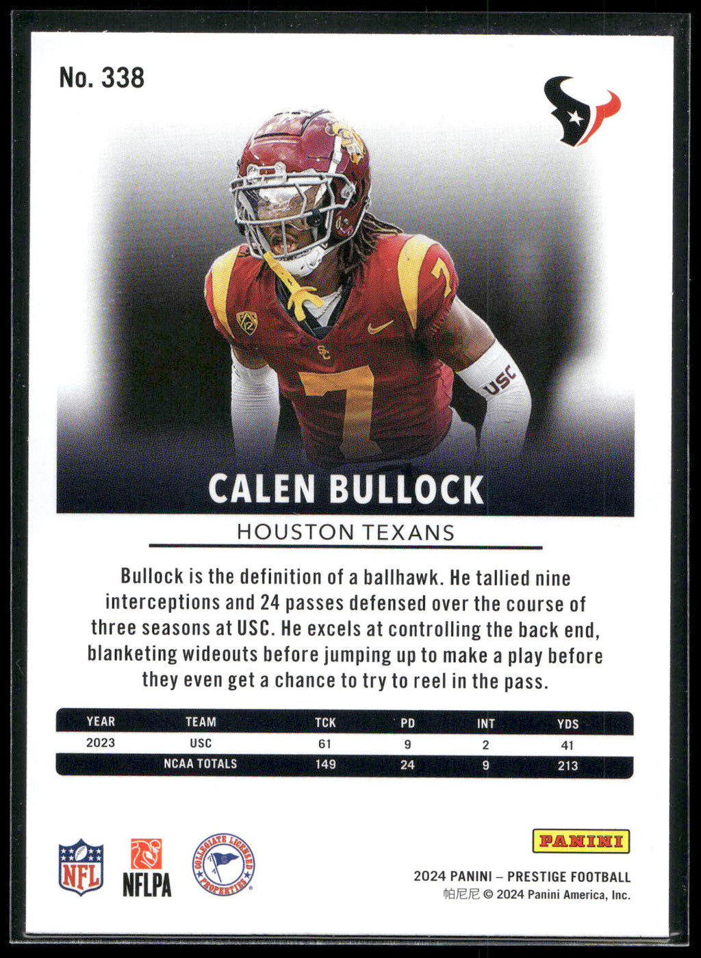 2024 Panini Prestige #338 Calen Bullock
