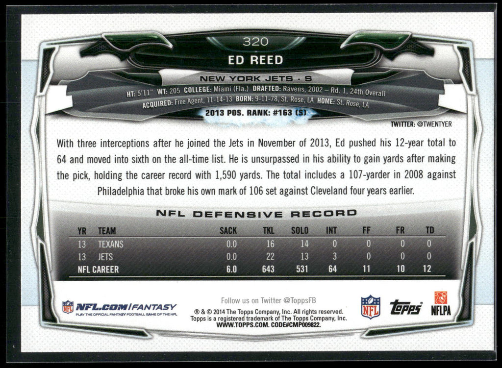 2014 Topps #320 Ed Reed